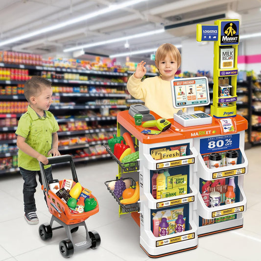 ๐ Supermarket Play Set for Kids (60 pcs) โ Shop, Scan & Play! ๐ง๐