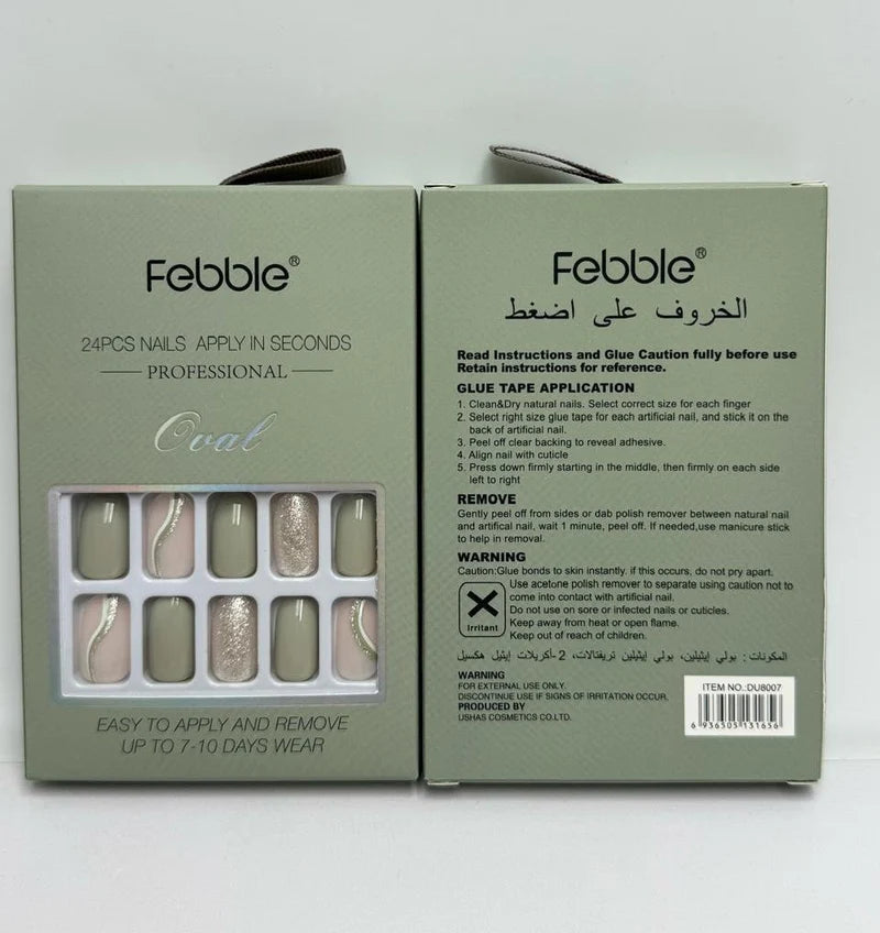 Febble - Luxe Olive Gold Oval Nails