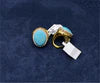 Oval Turquoise Crystal Statement Ring