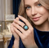 Turquoise Crystal Dome Statement Ring