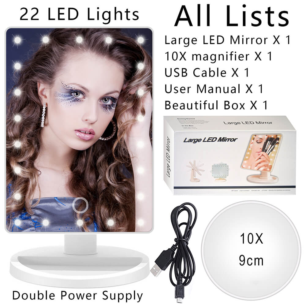 Large LED Makeup Mirror 💡 | 360° Rotating Light🔥