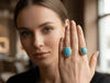 Oval Turquoise Crystal Statement Ring