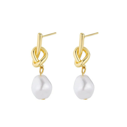 Women French Vintage Baroque Pearl Earrings